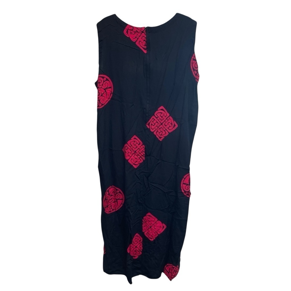 Island exposure women’s Hawaiian dress size 2x rayon black with red Celtic knot - Picture 2 of 8